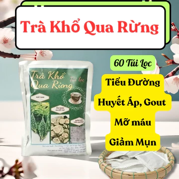 TRÀ KHỔ QUA RỪNG - 60 Túi Lọc, Thanh Nhiệt, Giảm Gút, Giảm Tiểu Đường, Trà Túi Lọc Tiện Lợi