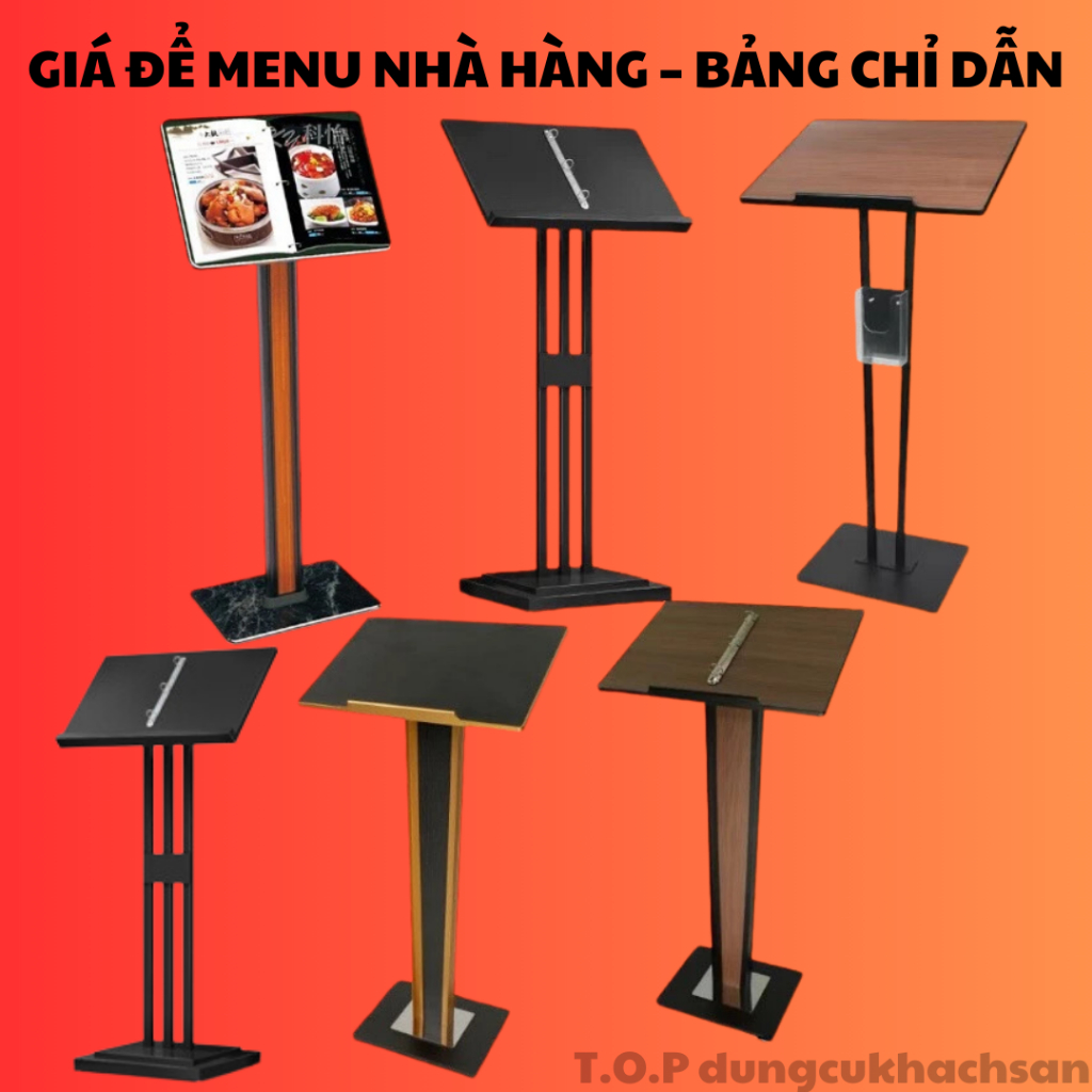 Giá để menu nhà hàng – bảng chỉ dẫn - Bảng đặt quyển menu nhà hàng ...
