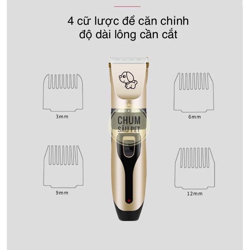 Tông đơ cắt lông cho chó mèo cao cấp Clipper đầy đủ phụ kiện