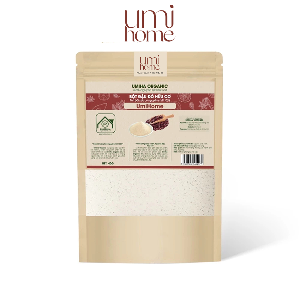Ảnh Combo 3 bột dưỡng trắng UMIHOME gồm bột yến mạch, đậu đỏ, tinh cám gạo (40gx3) 2