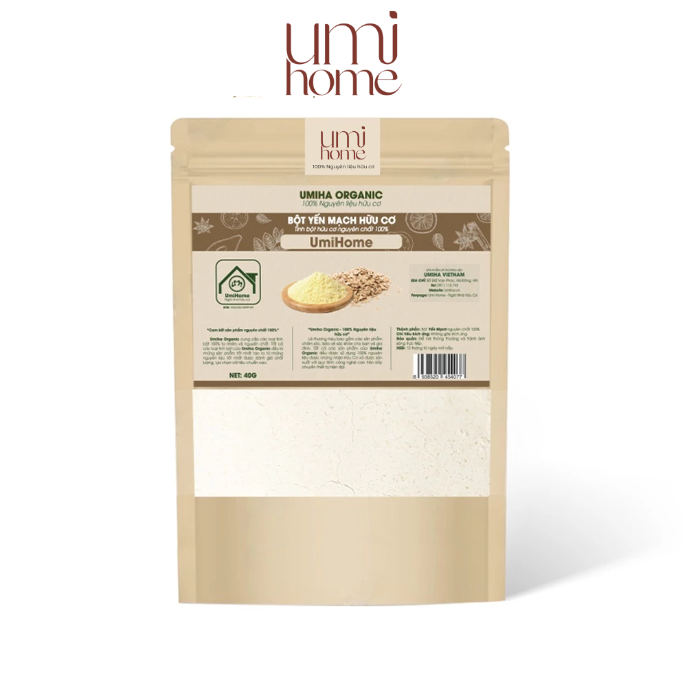 Ảnh Combo 3 bột dưỡng trắng UMIHOME gồm bột yến mạch, đậu đỏ, tinh cám gạo (40gx3) 4
