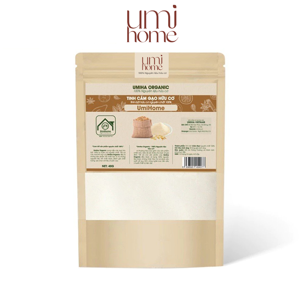 Ảnh Tinh Cám Gạo đắp mặt hữu cơ UMIHOME nguyên chất 40g tắm trắng body và tẩy tế bào chết hiệu quả 3