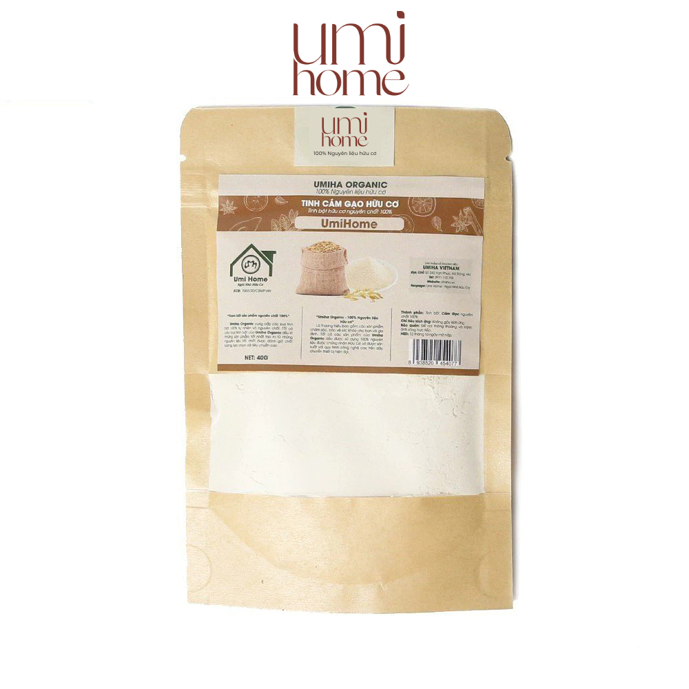 Ảnh Tinh Cám Gạo đắp mặt hữu cơ UMIHOME nguyên chất 40g tắm trắng body và tẩy tế bào chết hiệu quả 4