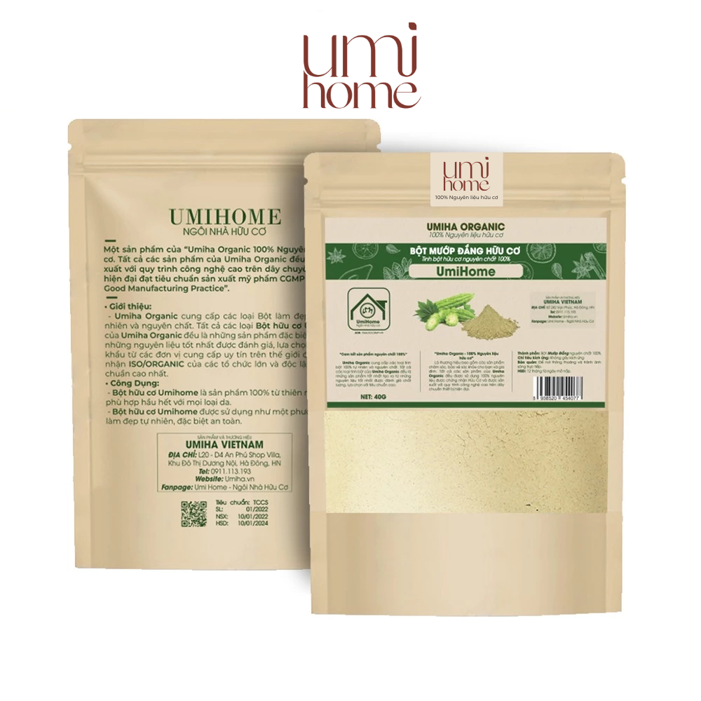 Ảnh Bột đắp mặt Mướp Đắng nguyên chất UMIHOME 40g làm sạch mụn trứng cá, mờ thâm và tăng cường sắc tố da 2