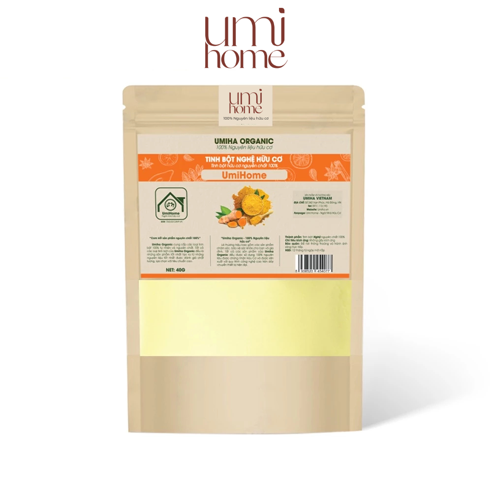 Ảnh Bột Nghệ nguyên chất UMIHOME hữu cơ 40g đắp mặt nạ làm sạch mụn hiệu quả 3