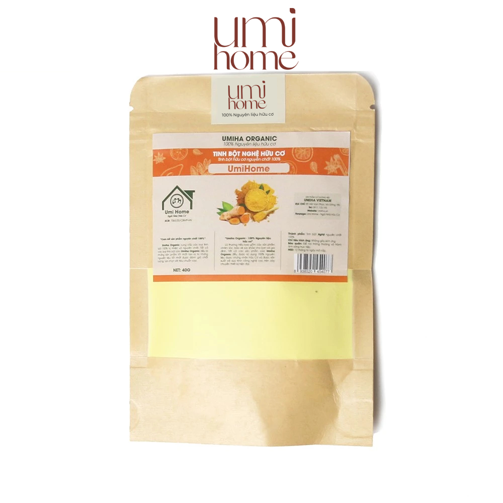 Ảnh Bột Nghệ nguyên chất UMIHOME hữu cơ 40g đắp mặt nạ làm sạch mụn hiệu quả 4