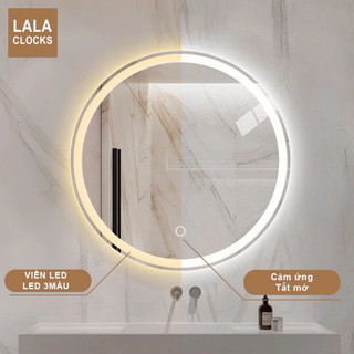 Gương Tròn đèn LED cảm ứng treo tường, Gương trang điểm, phòng tắm cao cấp ,Diamond Mirror