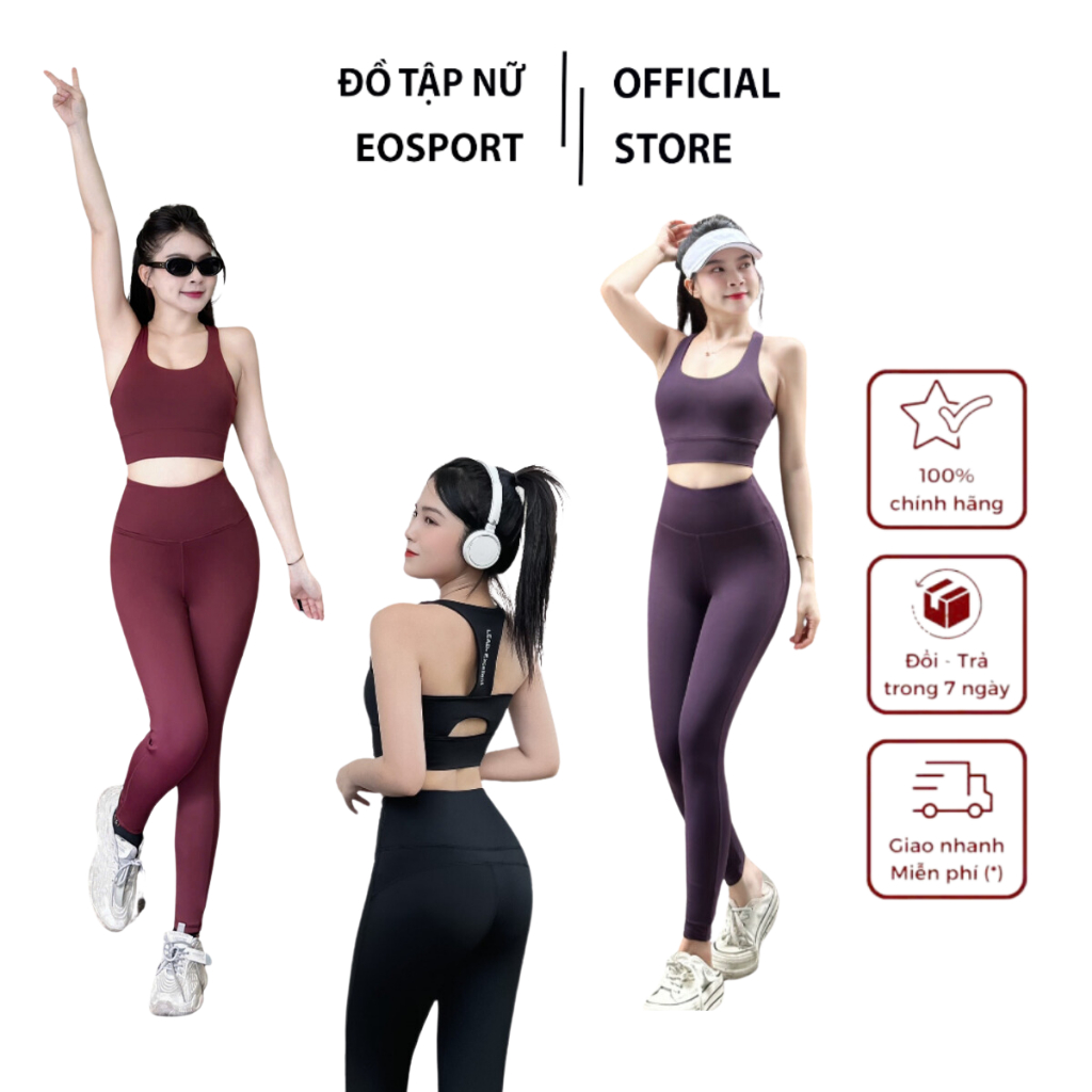 Bộ Đồ Thể Thao Tập Gym Yoga Nữ Quần Dài Áo Bra Kèm Mút LEAD Vải Thun Lạnh Co Giãn Tốt (D04)