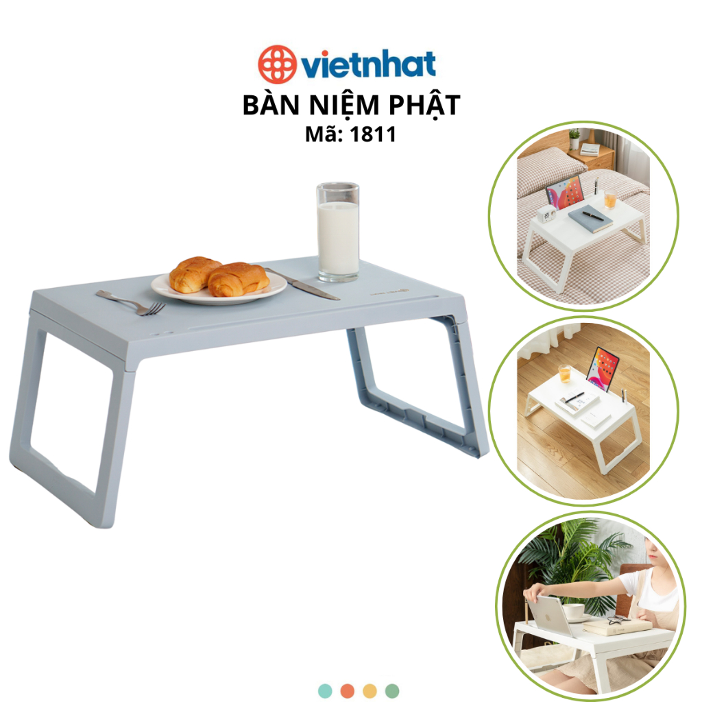 Bàn Chữ Nhật Chân Gấp Gọn Tiện lợi, Bàn Làm Việc Laptop, IPAD Chính Hãng Việt Nhật (Mã 1833)