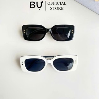 Mắt kính mát râm Bự store dáng vuông kiểu dáng Hàn quốc mắt đen Hot đen trắng mắt nhỏ 3004
