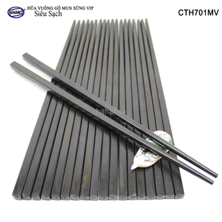 Đũa gỗ Mun sừng trơn VIP (10 đôi/hộp) Kháng khuẩn - chống nấm mốc - CTH701MV