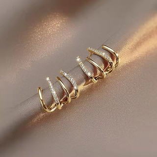 Khuyên tai nữ chuôi bạc 925 Her Accessories nhiều vành phụ kiện sang trọng BT16