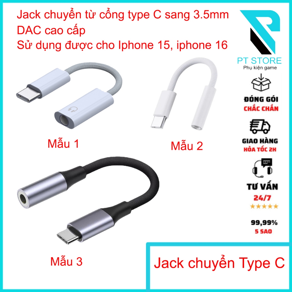Jack chuyển đổi từ cổng Type C sang cổng tai nghe 3.5mm - Sử dụng được ...