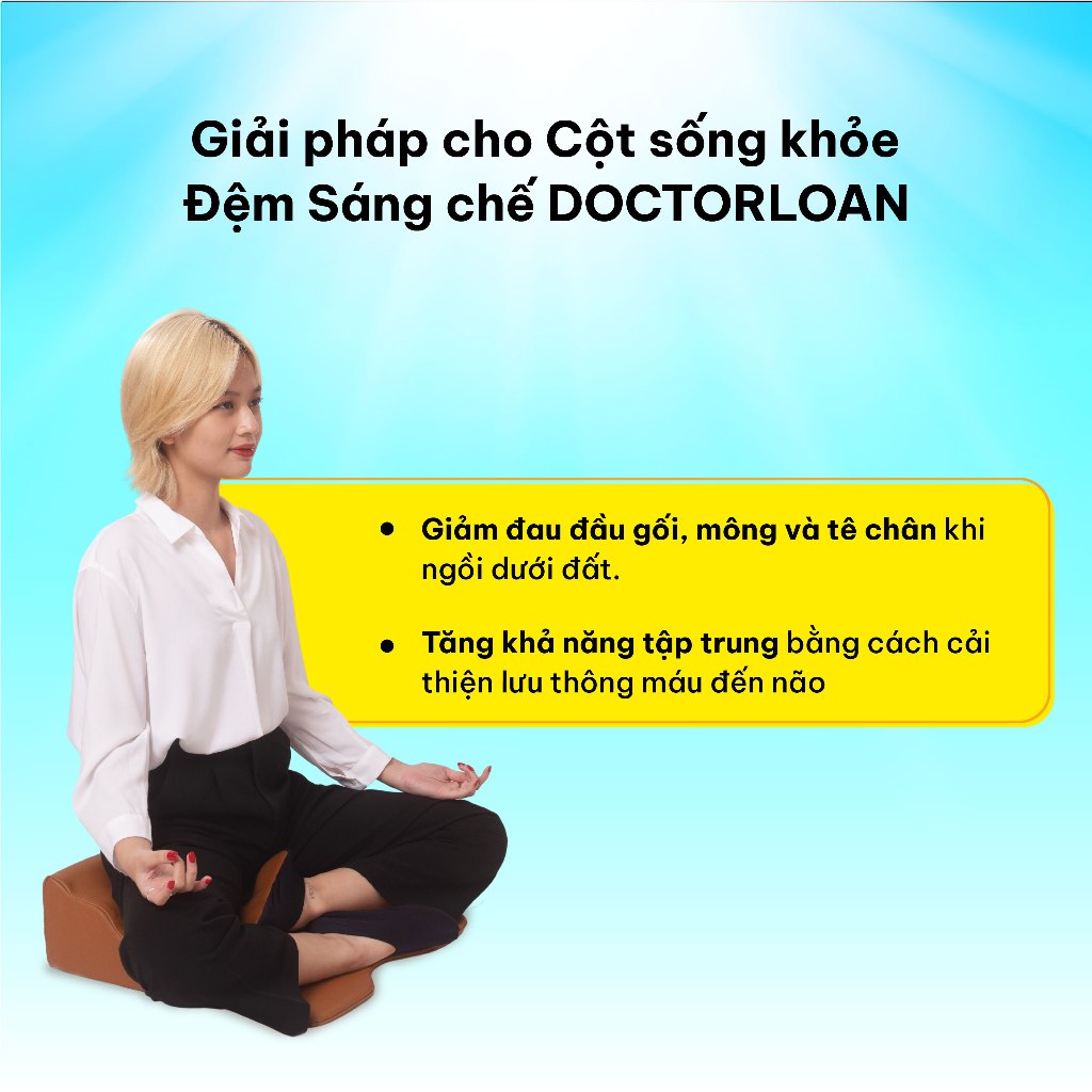 Ảnh Đệm ngồi thiền DoctorLoan giữ dáng ngồi hỗ trợ nắn chỉnh cột sống 4
