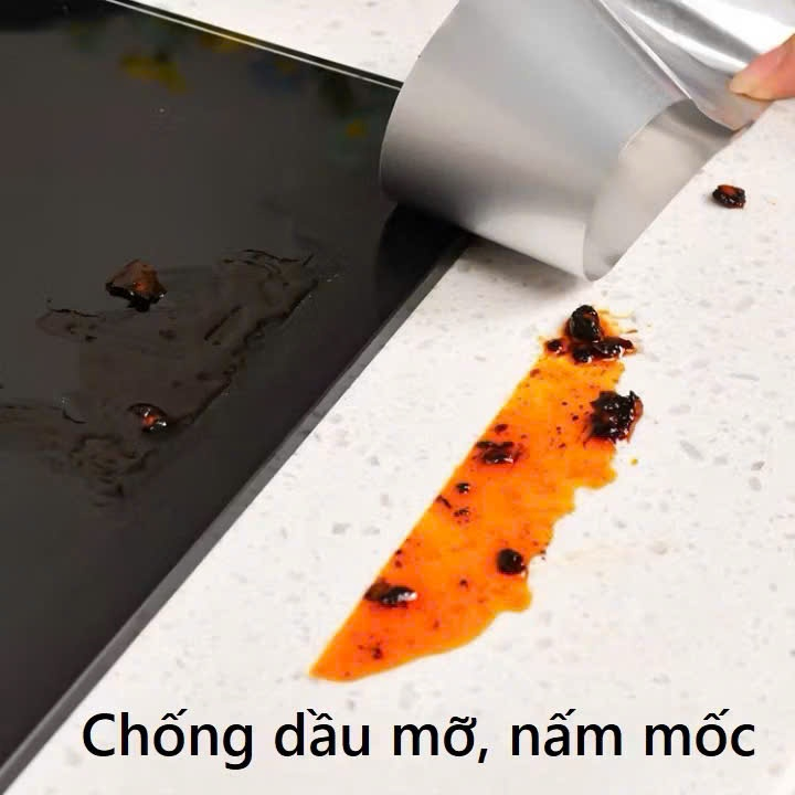 Cuộn băng keo nhôm bạc dán viền bếp chống thấm nước , BĂNG KEO DÁN BỒN BẠC - BĂNGKEO24