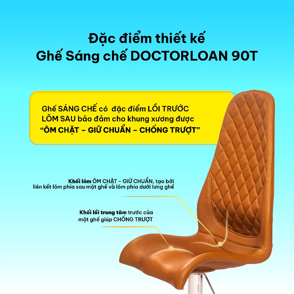 Ảnh Ghế sáng chế DOCTORLOAN 90T giữ dáng ngồi chuẩn hỗ trợ nắn chỉnh cột sống 2