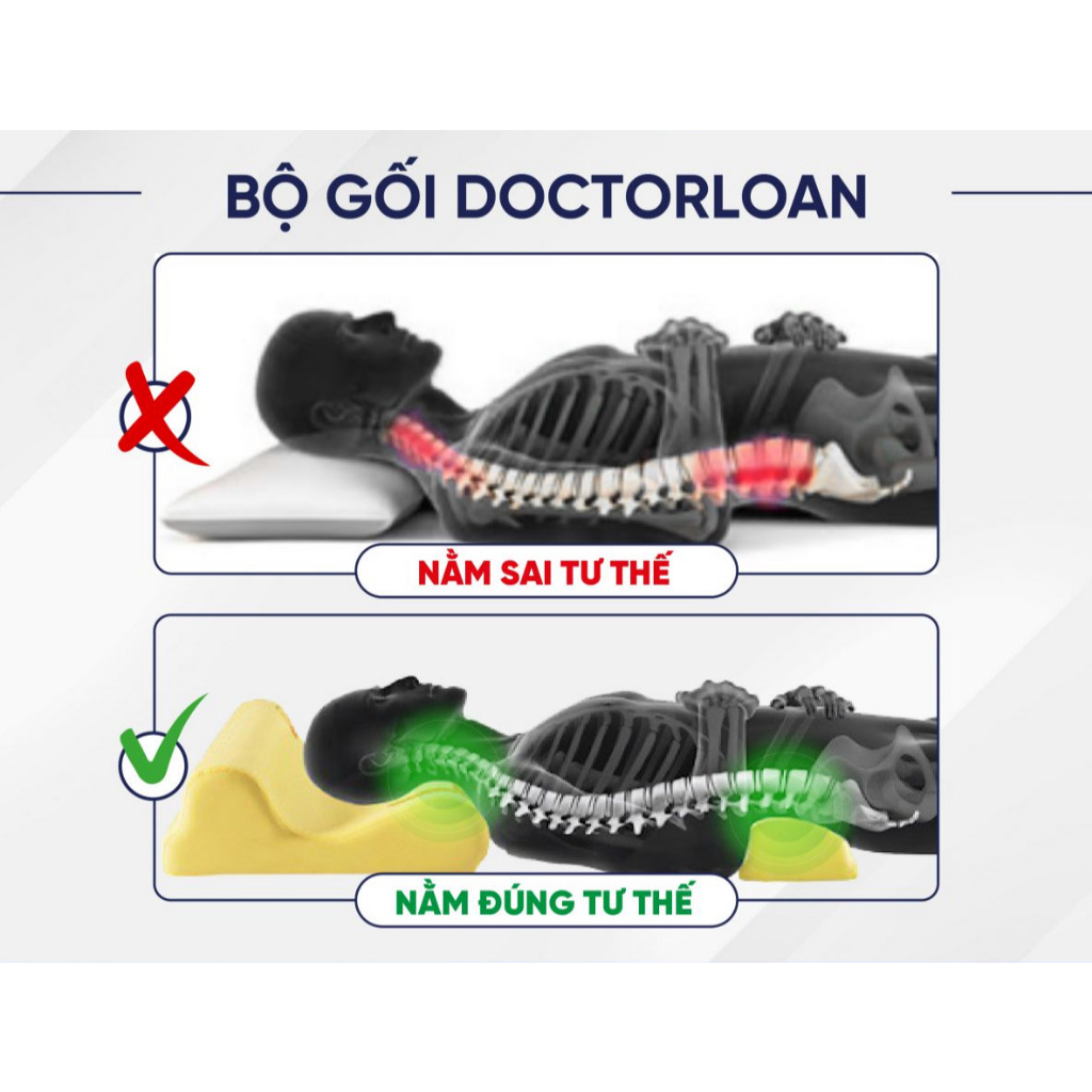 Ảnh GỐI CỔ SÁNG CHẾ DOCTORLOAN F6/09 bảo vệ đường cong sinh lý nắn chỉnh sai lệch đốt sống 2