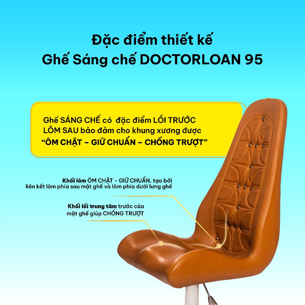 Ảnh Ghế sáng chế DOCTORLOAN 95 hỗ trợ nắn chỉnh cột sống 2