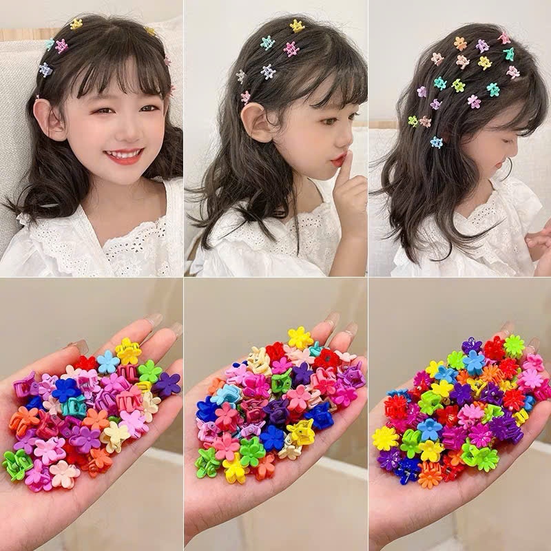 KẸP TÓC DỄ THƯƠNG CHO BÉ- Hôp 100 Kẹp Tóc Hình Hoa / Cặp Tóc Ngôi Sao Dễ Thương Cho Bé Gái: KEPTOCCHOBE92