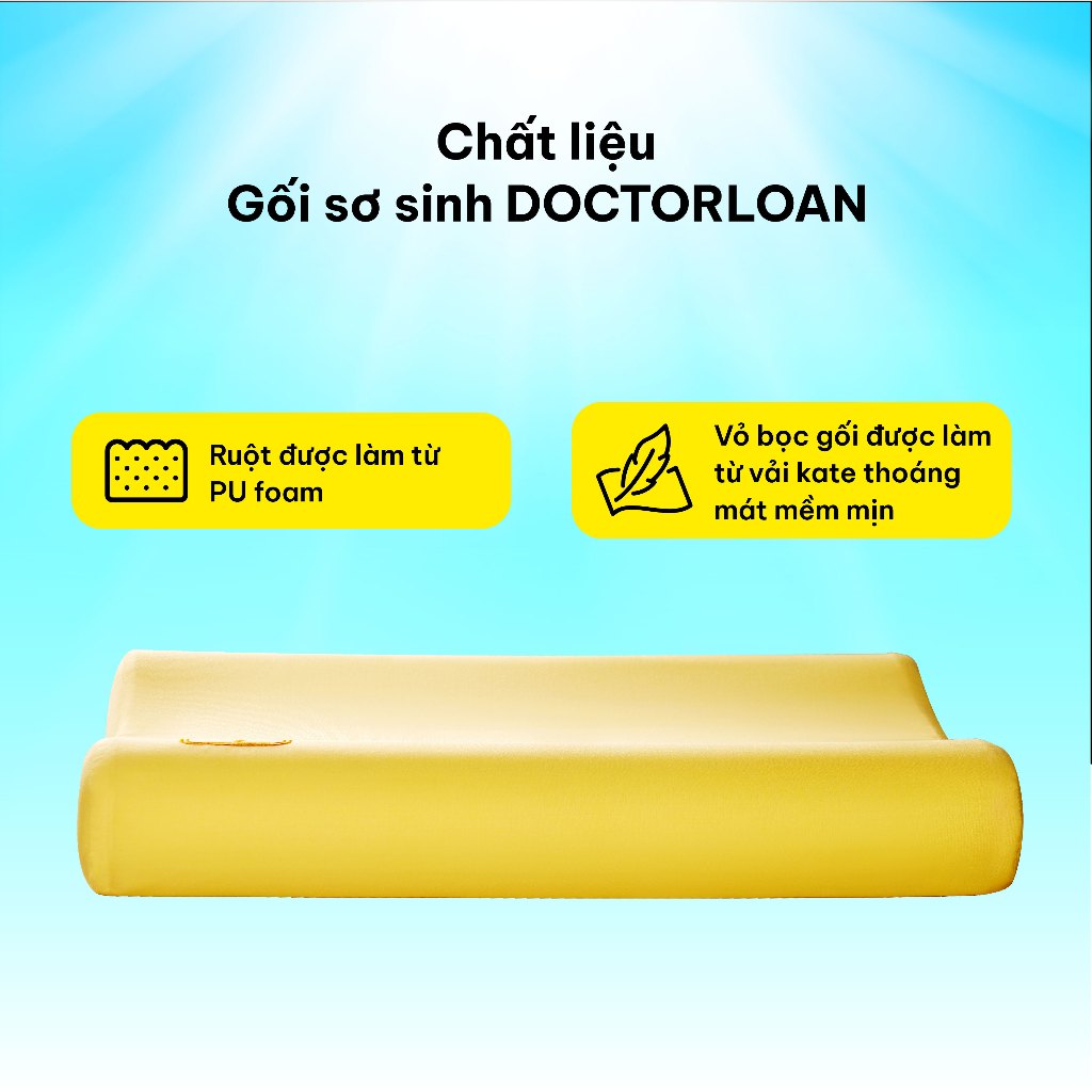 Ảnh Gối sơ sinh DOCTORLOAN bảo vệ cột sống cổ cho bé từ 0 -1 tuổi 4