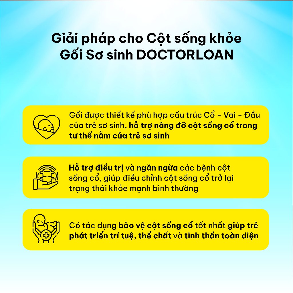 Ảnh Gối sơ sinh DOCTORLOAN bảo vệ cột sống cổ cho bé từ 0 -1 tuổi 3