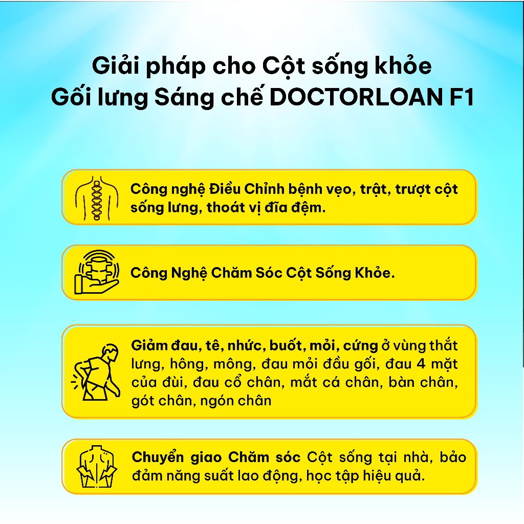 Ảnh Gối lưng sáng chế DoctorLoan F1 hỗ trợ nắn chỉnh đốt sống lưng ngực 3