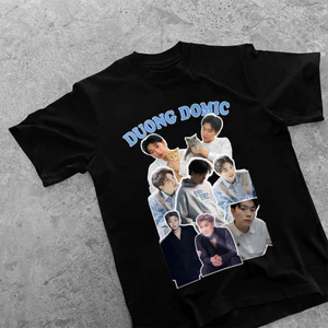 Áo thun anh trai say hi Dương Domic tay lỡ form rộng, áo phông Freesize 45-70kg vải Cotton cao cấp tay lửng OB1066