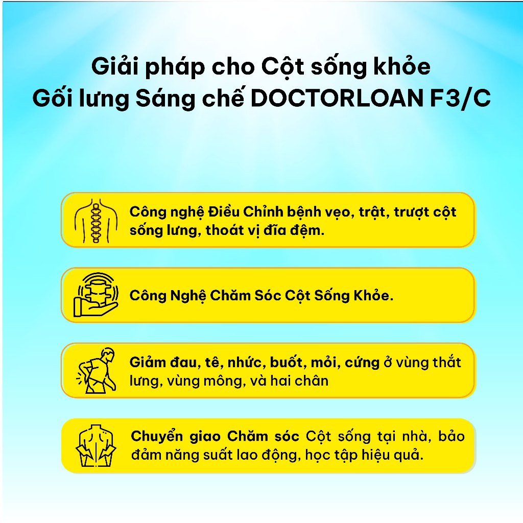 Ảnh Gối lưng F3 DOCTORLOAN hỗ trợ nắn chỉnh đốt sống ngực và lưng 3