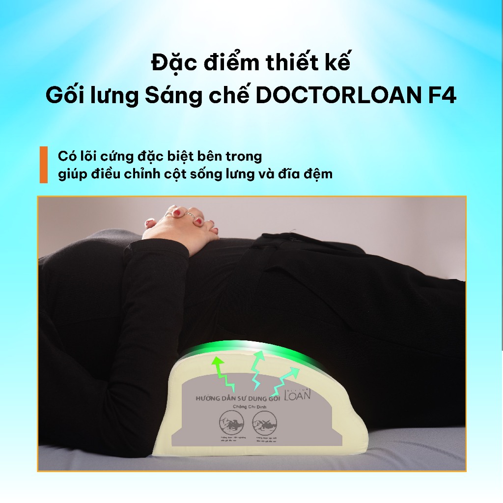Ảnh Gối lưng DOCTORLOAN F4 hỗ trợ nắn chỉnh sai lệch đốt sống lưng và ngực 3