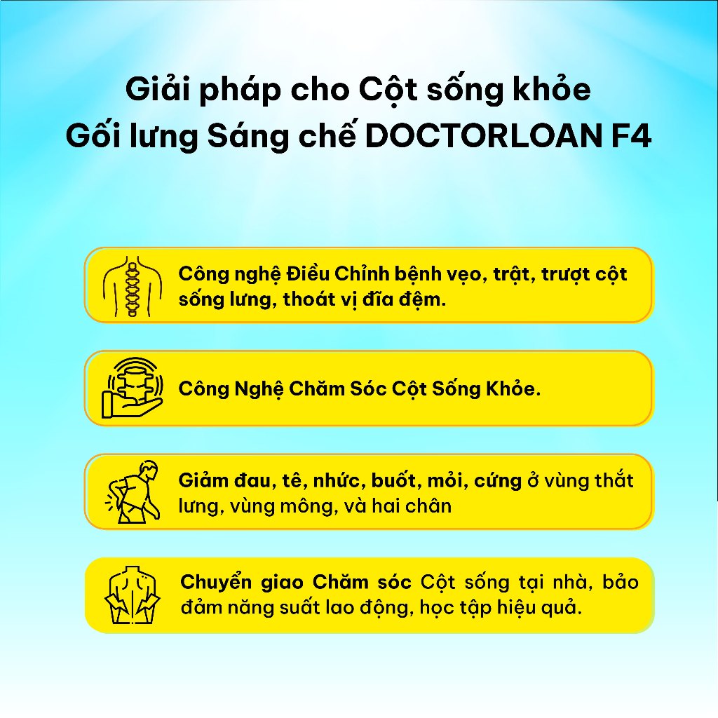 Ảnh Gối lưng DOCTORLOAN F4 hỗ trợ nắn chỉnh sai lệch đốt sống lưng và ngực 4