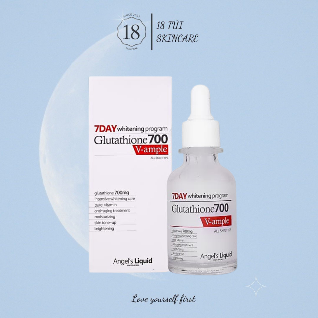 huyết thanh trắng da 7day whitening program glutathione 700 v-ample Angel's Liquid - 7 Day (Glutathione 700) V-ampoule - 30ml b12 injections germany VITAMIN C-KACKIEAOS-LIMIT Weight:500 g