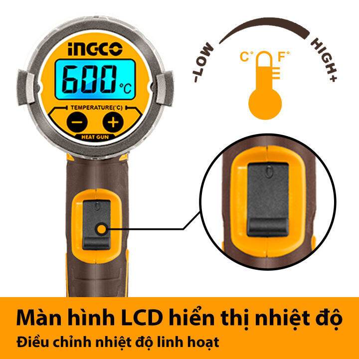 Ảnh Máy thổi nhiệt dùng điện 2000W điều chỉnh hơi nóng đa chức năng INGCO HG200028 | HG200047 | HG200058 | HG200078 giá rẻ 4