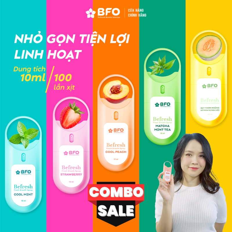Ảnh Combo 2 Xịt Thơm Miệng Khử Mùi Hôi Miệng Hương Trái Cây Tự Nhiên BFO Befresh 10ml 1