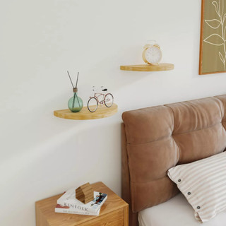 01 kệ treo tường decor trang trí nửa hình tròn gỗ thông để đồ lưu niệm cây cảnh mini