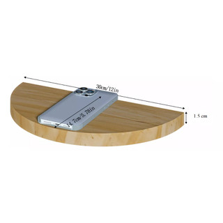 01 kệ treo tường decor trang trí nửa hình tròn gỗ thông để đồ lưu niệm cây cảnh mini