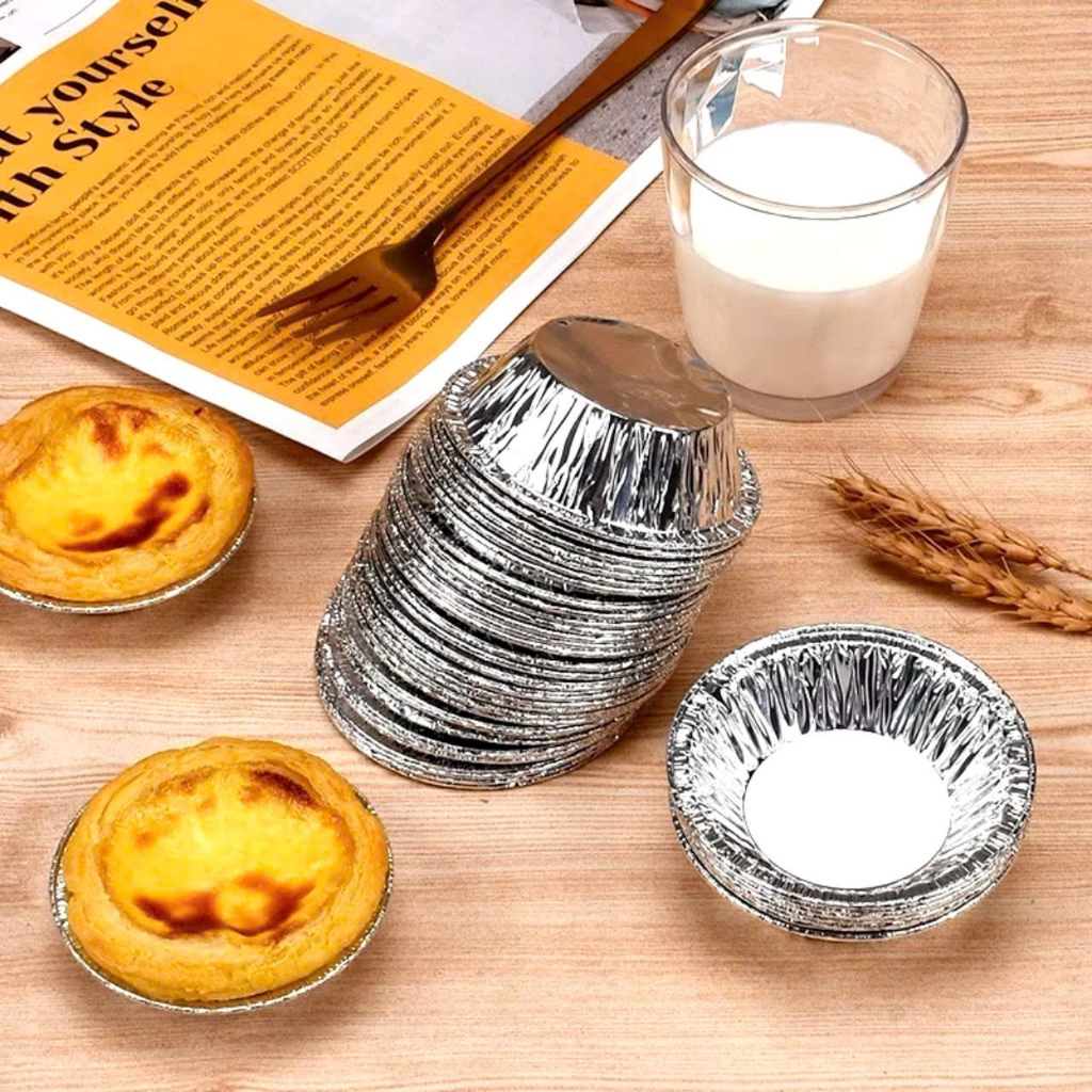 KHUÔN GIẤY BẠC LÀM BÁNH - Set 250 Khuôn giấy bạc Làm Bánh Tart Bằng Lá Nhôm - Đế- Chén Giấy Bạc - BAT BAC NUONG