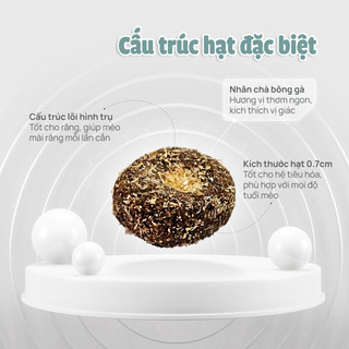 [Hỏa Tốc] Hạt Mèo PetQ Donut Topping Thịt Sấy Chà Bông - Giảm búi lông - Túi 200g