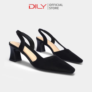 Giày cao gót nữ DILY quai hậu cut-out công sở, giày slingback mũi vuông sang trọng cao 5cm DL0544
