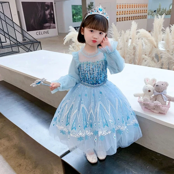 Váy đầm elsa váy elsa bông tuyết cho bé gái. Váy hóa trang trang phục dạ hội