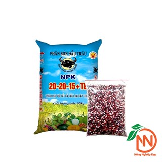 Phân Bón NPK 20-20-15+TE Đầu Trâu Gói 500g-1kg | Bán Lẻ Từ Bao 50kg | Kích Sinh Trưởng, Phục Hồi Cây