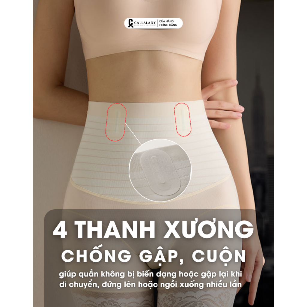 Quần gen bụng dưới Callalady định hình eo thon gọn bụng nâng mông cạp cao chất đúc su mỏng thông thoáng 25