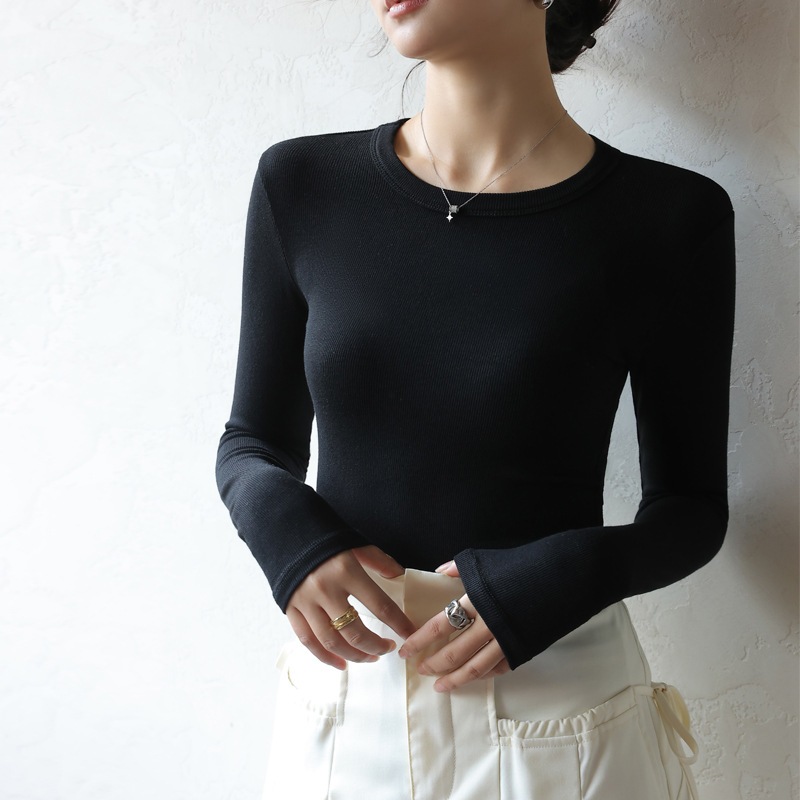 Áo Thun Áo Kiểu Nữ Tay Dài Chất Liệu Cotton Co Giãn Mềm Mịn Form Dễ Mặc Basic Mặc Hằng Ngày LA012 LA017