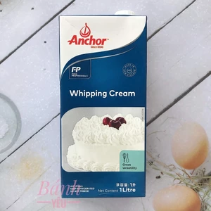 WHIPPING CREAM ANCHOR HỘP 1L làm kem trang trí mặt bánh - DL03