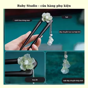 Trâm cài tóc gỗ cổ trang cao cấp - Ảnh Thật.
