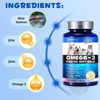 Viên Gel Dầu Cá Oimmal Omega-3 Cho Chó Mèo – Chăm Sóc Da, Lông & Sức Khỏe Toàn Diện