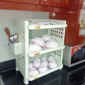 Kệ Úp Chén Bát 3 Tầng Chính Hãng Việt Nhật (Mã 5528-3)