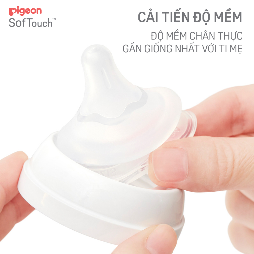 Ảnh Bình sữa Thuỷ Tinh cổ rộng Pigeon Softouch Baby Friend World 160ml/240ml 2