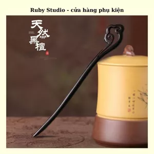 Trâm cài tóc gỗ mun - Ảnh thật.