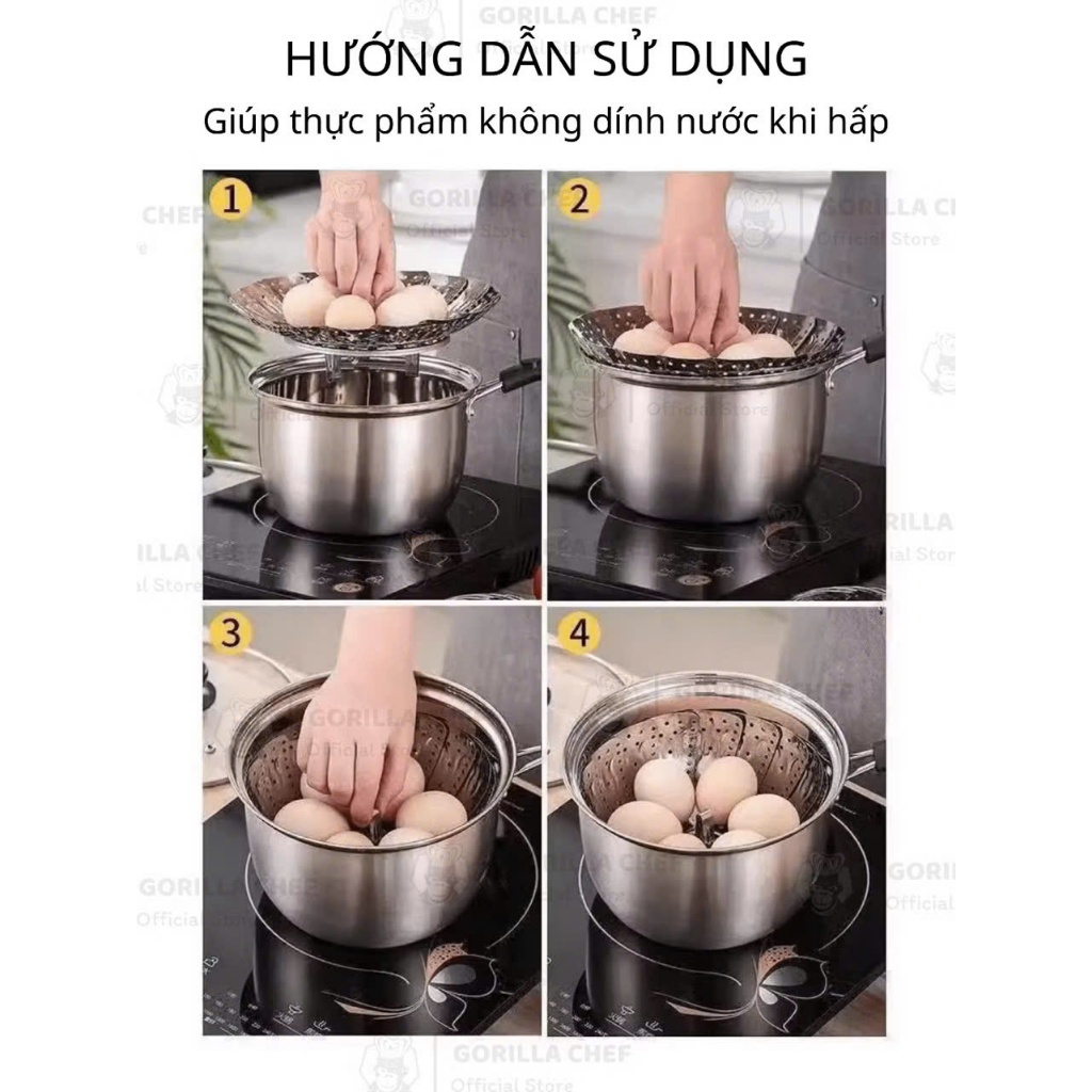 Xửng Hấp, Vỉ Khay Hấp Inox Gấp Xòe Tiện Dụng, Phù Hợp Với Mọi Kích Thước Nồi,  VỈ HẤP ĐỒ XÔI SIZE 26 - VIHAP248