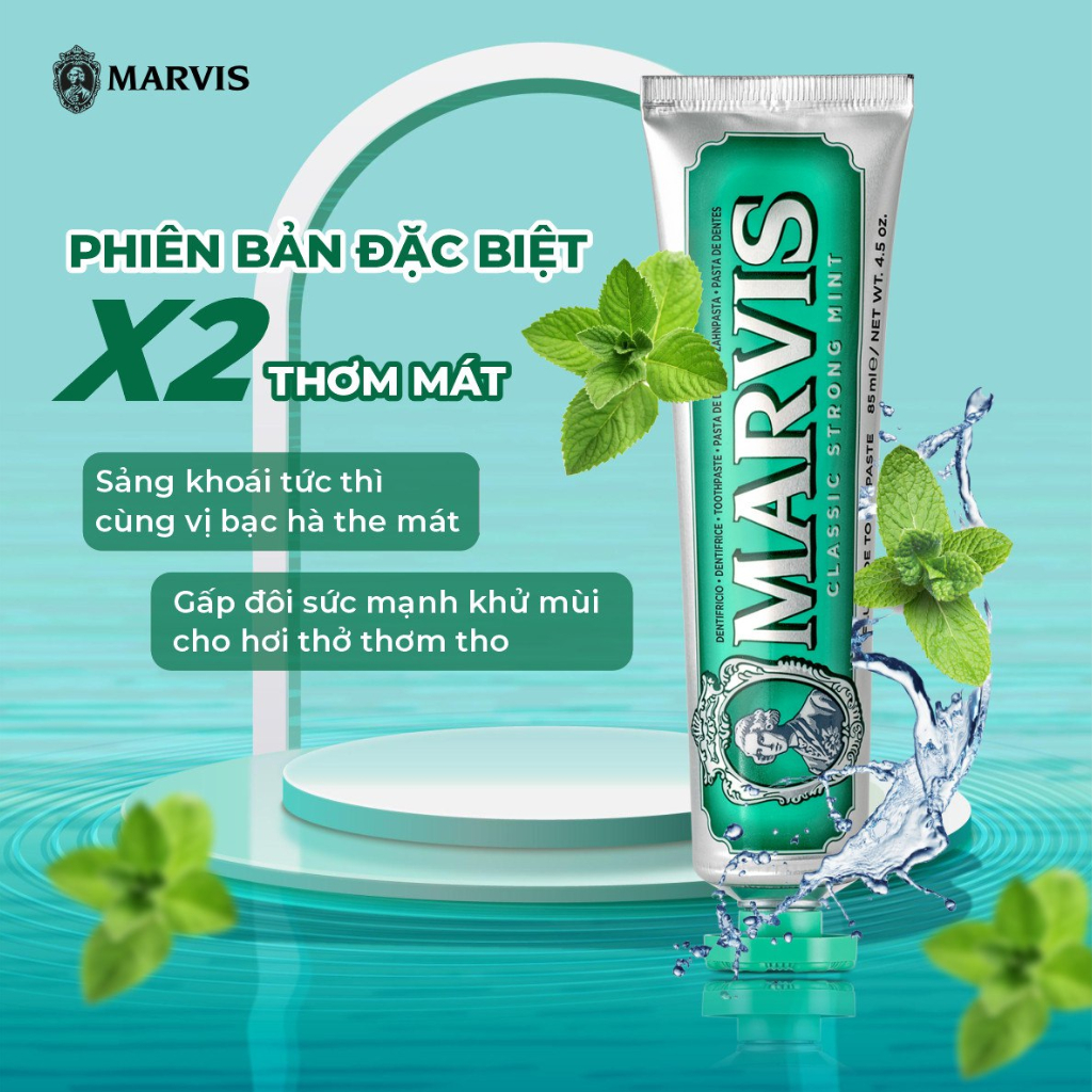 Ảnh Combo 3 Kem Đánh Răng Marvis Aquatic, Classic Strong Mint, Jasmin Mint Cho Hơi Thở Thơm Mát - MARVIS 1